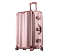 Bagaglio Bagagli con ruote girevoli Valigia di grande capacità Telaio in alluminio di colore brillante Bagaglio a mano resistente all'usura Leggero e resistente ( Color : Rosegold- , Size : 26inch )