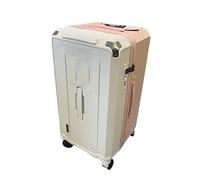 Bagaglio da viaggio di grande capacità, bagaglio a valigia con ruote girevoli, spazio di archiviazione suddiviso, asta di regolazione multilivello, blocco doganale (polvere bianca 32 pollici)