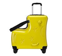 Bagaglio da viaggio per bambine, con chiusura sicura, da 50,8 cm, con ruote lisce, per ragazzi e ragazze, borsa leggera per le vacanze per avventure aeroportuali, Giallo, 18.5x7.87x22.44 inches