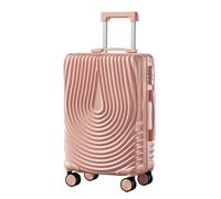 Bagaglio espandibile a mano, valigia a mano con doppie ruote girevoli, set di valigie in PC+ABS, valigie da viaggio leggere e impermeabili, serratura TSA, approvata dalla compagnia aerea, Rosa