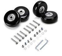 JiaDanweng Bagaglio Ruote di Ricambio, 4 Pezzi 50mm per Trolley Carrello Valigia Ruota Gomma Metallo Kit di Valigie Cuscinetti Girevoli Riparazione Rotelle