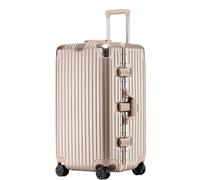 Bagaglio Valigia Trolley Guscio Rigido Con Telaio In Alluminio, Ruote Girevoli, Lucchetto TSA, Bagaglio A Mano Ad Alta Capacità Valigie Trolley (Color : A, Size : 24in)