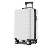 Bagaglio Valigie con ruote Illuminazione ricaricabile Bagagli Valigia rigida leggera Valigia di grande capacità Bagagli da portare con sé Leggero e resistente(Blanc,20 inches)