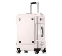 Bagaglio Valigie espandibili Bagagli spessi con doppia ruota Valigie rigide di grande capacità con ruote Bagagli leggeri da trasporto Attrezzatura da viaggio(Blanc,24in)