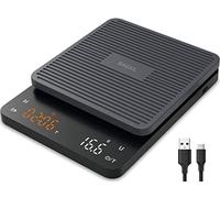 BAGAIL Bilancia da Caffè Digitale con Timer, 0,1 g ad Alta Precisione, Bilancia da Cucina con Tara Automatica, Sensore Touch e Copertura in Silicone, Peso Massimo Fino a 3kg