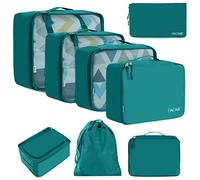 BAGAIL Cubi da Imballaggio per Valigia Set 8 Pezzi, Organizzatori Leggeri per Bagagli e Accessori da Viaggio, Verde acqua