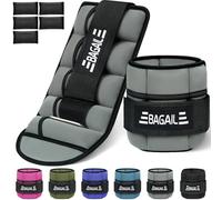 BAGAIL Pesi regolabili per caviglia 2 Pack,con sacchetti di sabbia staccabili, cinghie per polso e caviglia, 0,4-1,6 kg per cinghia, 15-31 cm circon, ideali per l'allenamento della forza e il cardio