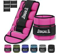BAGAIL Pesi regolabili per caviglia 2 Pack,con sacchetti di sabbia staccabili, cinghie per polso e caviglia, 0,4-1,6 kg per cinghia, 15-31 cm circon, ideali per l'allenamento della forza e il cardio