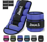 BAGAIL Pesi regolabili per caviglia 2 Pack,con sacchetti di sabbia staccabili, cinghie per polso e caviglia, 0,4-1,6 kg per cinghia, 15-31 cm circon, ideali per l'allenamento della forza e il cardio
