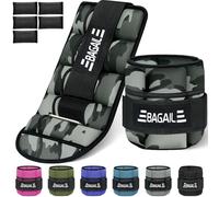 BAGAIL Pesi regolabili per caviglia 2 Pack,con sacchetti di sabbia staccabili, cinghie per polso e caviglia, 0,4-1,6 kg per cinghia, 15-31 cm circon, ideali per l'allenamento della forza e il cardio