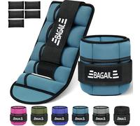 BAGAIL Pesi regolabili per caviglia 2 Pack,con sacchetti di sabbia staccabili, cinghie per polso e caviglia, 0,4-1,6 kg per cinghia, 15-31 cm circon, ideali per l'allenamento della forza e il cardio