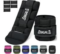 BAGAIL Pesi regolabili per caviglia 2 Pack,con sacchetti di sabbia staccabili, cinghie per polso e caviglia, 0,4-1,6 kg per cinghia, 15-31 cm circon, ideali per l'allenamento della forza e il cardio