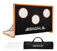 BAGAIL Porta da calcio con bersaglio, design 2 in 1, porta da calcio, borsa portatile, facile da installare, ideale per allenamenti in giardino e partite ricreative, 180 x 120 cm