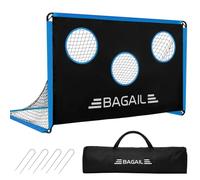 BAGAIL Porta da calcio migliorata con bersaglio, versione 2 in 1, porta da calcio, borsa portatile, facile da montare, ideale per tiro in giardino e giochi ricreativi, 180 x 120 cm