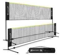 BAGAIL Rete da badminton, rete pieghevole in nylon, supporto regolabile in altezza e borsa per il trasporto, facile da montare e smontare, ideale per tennis, badminton o pallavolo