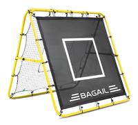 BAGAIL Rete Rebounder Doppio Lato, Pali Dipinti Rinforzati, Angoli Regolabili, Struttura Foderabile, Rete Rebound con Target per Allenamento Abilità, Obiettivi Calcio Portatili per Giardino