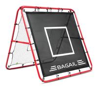 BAGAIL Rete Rebounder Doppio Lato, Pali Dipinti Rinforzati, Angoli Regolabili, Struttura Foderabile, Rete Rebound con Target per Allenamento Abilità, Obiettivi Calcio Portatili per Giardino