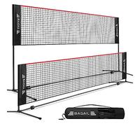 BAGAIL Reti da Badminton Rete Portatile per Sport, Pieghevole, Altezza Regolabile, Nylon, con Supporti Regolabili e Borsa, Facile da Montare, per Tennis, Badminton, Pallavolo