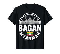 Bagan Myanmar Circle Emblem Viaggio Souvenir Maglietta