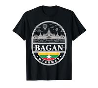 Bagan Myanmar Pannello Emblema Viaggio Souvenir Maglietta