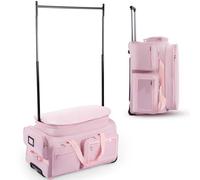 Bagasin Borsa da danza con supporto per abiti, 28" - borsone trolley per costumi da danza, borsa da viaggio con appendiabiti, borsa porta abiti per competizioni di danza (Rosa)