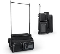 Bagasin Borsa da danza con supporto per abiti, 28" - borsone trolley per costumi da danza, borsa da viaggio con appendiabiti, borsa porta abiti per competizioni di danza (Nero)