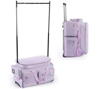 Bagasin Borsa da danza con supporto per abiti, 28" - borsone trolley per costumi da danza, borsa da viaggio con appendiabiti, borsa porta abiti per competizioni di danza (Viola)