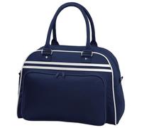 BagBase Bg075fnwh, Borsa da Bowling retrò Navy Bg075 Unisex, Blu Marino Francese/Bianco, M