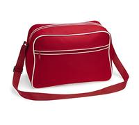 Bagbase Borsa a tracolla retrò Bg014cred Unisex-Adulto 40x28x18 cm Classic Red White