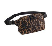 Bagbase Borsa a tracolla con stampa leopardata, realizzata per la personalizzazione, 100% poliestere riciclato GRS, borsa a tracolla leopardata con cerniera frontale, posteriore e tasche principali