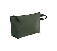 Bagbase Minimal Lifestyle Pouch - Nero, tessuto di nylon stropicciato, scomparto principale con cerniera, passante per afferrare e tirarla, cerniera nascosta per decorazione, multiuso