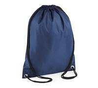 BagBase Sacca con Coulisse PORTASCARPE 11 Lt Zaino Tracolla Danza Sport Personalizzabile (Navy)