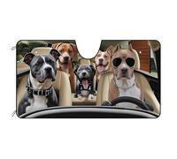 BAGEYOU Parasole anteriore per auto per cani Staffordshire Bull Terrier, decorazione parasole per veicoli con raggi UV, riflettente, protegge il veicolo, mantiene il veicolo fresco, 140 x 76 cm