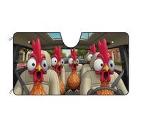 BAGEYOU Parasole anteriore per parabrezza auto, con decorazione a gallo, parasole per veicolo, raggi UV, riflettore, mantiene il veicolo fresco, 140 x 76 cm