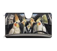 BAGEYOU Parasole per parabrezza anteriore auto, decorazione pappagallo, parasole per veicoli, parasole, riflettore raggi UV, mantiene il veicolo fresco, 129,5 x 68,1 cm