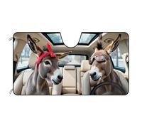 BAGEYOU Parasole per parabrezza anteriore per auto con asino, decorazione per coppie, parasole con raggi UV, riflettore, mantiene il veicolo fresco, 140 x 76 cm