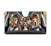 BAGEYOU Parasole per parabrezza anteriore per auto con motivo Beagle, decorazione per auto, protezione dai raggi UV, per mantenere il veicolo fresco, 130 x 68 cm