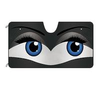 BAGEYOU Parasole per parabrezza auto, con occhi azzurri, per parabrezza anteriore, riflettore, raggi UV, parasole, mantiene il veicolo fresco, 130 x 68 cm