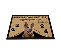 BAGEYOU Zerbino Personalizzato con Il Mio Cane Amore Australian Cattle Dog Non Hai Bisogno di Bussare Sappiamo già Che Ci Sei Tappetino 70 x 45 cm