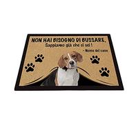 BAGEYOU Zerbino Personalizzato con Il Mio Cane Amore Beagle Non Hai Bisogno di Bussare Sappiamo già Che Ci Sei Tappetino 60 x 40 cm