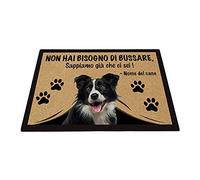 BAGEYOU Zerbino Personalizzato con Il Mio Cane Amore Border Collie Non Hai Bisogno di Bussare Sappiamo già Che Ci Sei Tappetino 90 x 60 cm