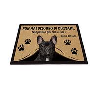 BAGEYOU Zerbino Personalizzato con Il Mio Cane Amore Bulldog Francese Non Hai Bisogno di Bussare Sappiamo già Che Ci Sei Tappetino 70 x 45 cm