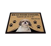 BAGEYOU Zerbino Personalizzato con Il Mio Cane Amore Shih Tzu Non Hai Bisogno di Bussare Sappiamo già Che Ci Sei Tappetino 60 x 40 cm