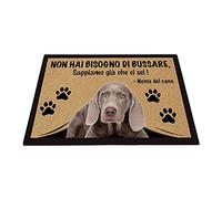 BAGEYOU Zerbino Personalizzato con Il Mio Cane Amore Weimaraner Non Hai Bisogno di Bussare Sappiamo già Che Ci Sei Tappetino 70 x 45 cm