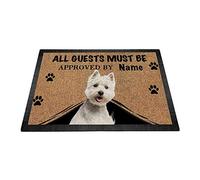 BAGEYOU Zerbino personalizzato con scritta My Love Dog West Highland White Terrier Westie Welcome Floor Mat All Guests must be Approved 60 x 40 cm