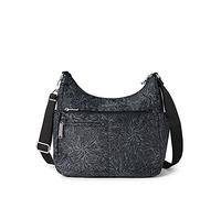 Baggallini - Borsa a tracolla antifurto Free Time, Nero (Midnight Blossom), Taglia unica