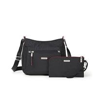 Baggallini - Borsetta classica da donna, con cinturino per telefono RFID, Black Cheetah (Nero) - UPB287-B0002