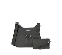Baggallini Cross Over Crossbody Bag - Lightweight, Water Resistant Travel Purse With Exterior Pockets and Removable RFID-Blocking Wristlet