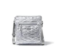 Baggallini Go with Phone Wristlet, Andare bagg con RFID Braccialetto Telefono Donna, Trapunta Metallizzata Argento, Taglia Unica