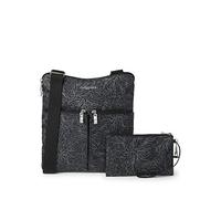 Baggallini Horizon Crossbody Bags for Women 10x10.5 Lightweight Water-Resistant Nylon RFID Purse Handbag W/Wristlet Included, Tracolla Convertibile Donna, Fiore di mezzan, Taglia Unica